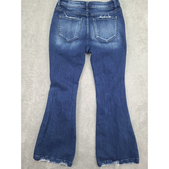 Petra 153 Women's Distressed Flare Leg Jeans Dark Wash Denim Sz‎ 11/29 Stretch - Picture 6 of 13